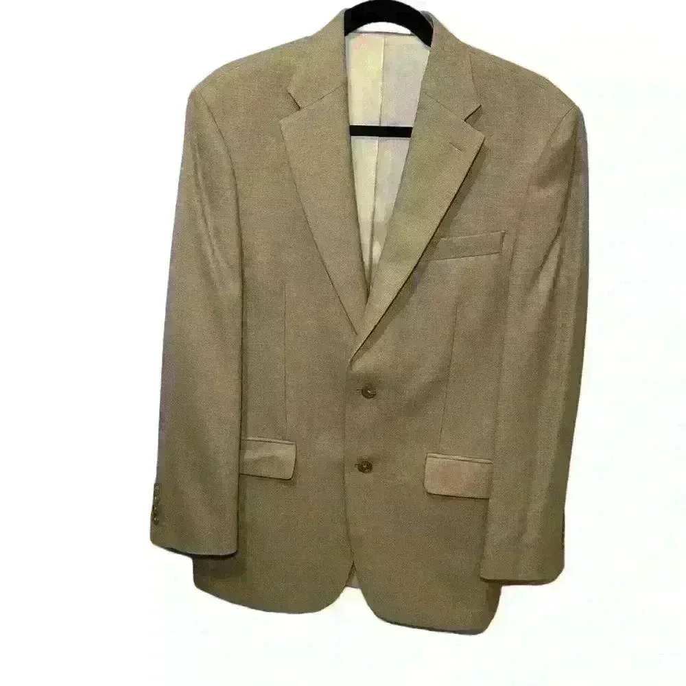 Lauren Ralph Lauren Classic Tan Sports Coat Blazer Suit Lined Jacket Mens 38R
